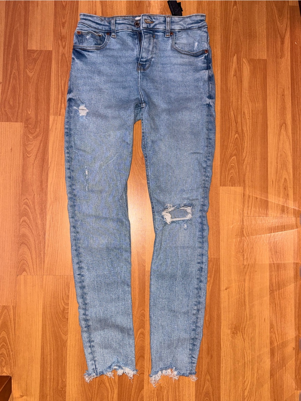 Zara Stretchy Light Blue Skinny Ankle Jeans